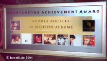 Auszeichnung für mehr als 40 Millionen verkaufte CDs weltweit, Foto A. Eywo